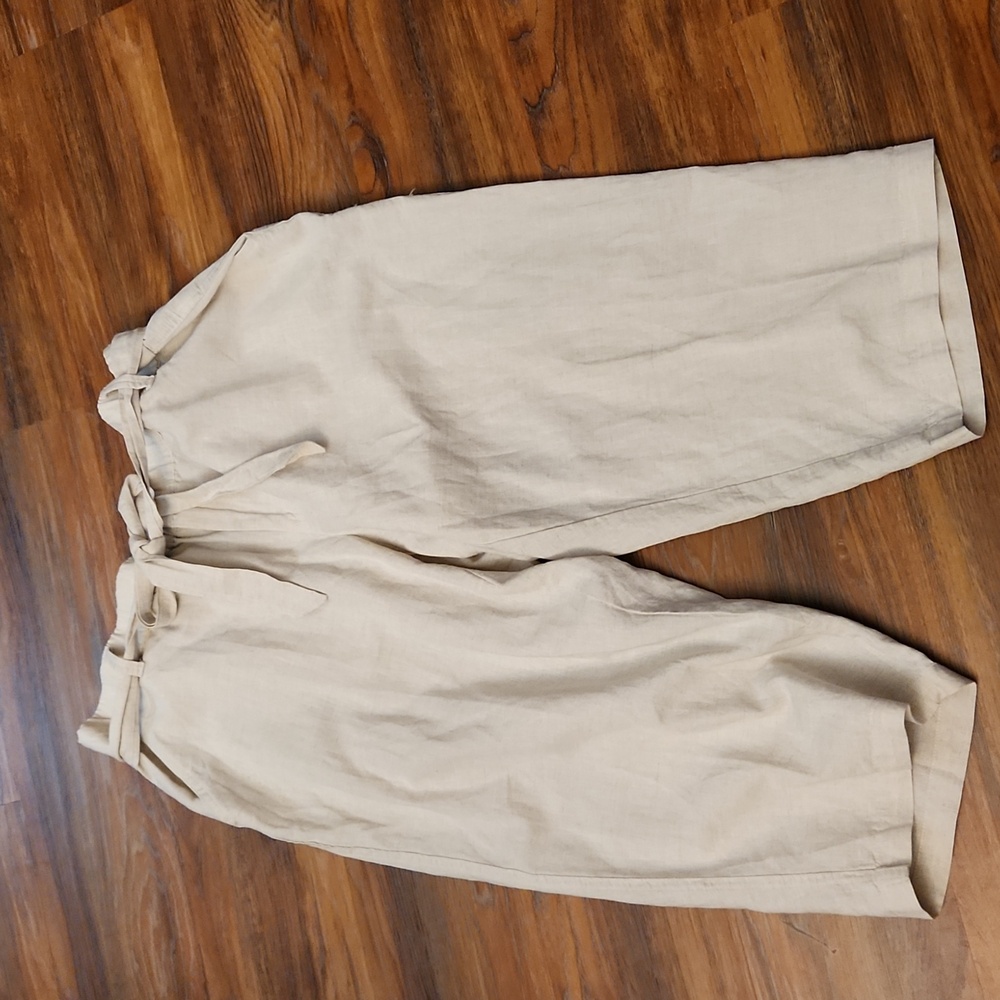 Liz Claiborne Ladies XXL Tan Linen Capris